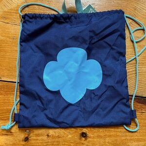 Girl Scout Navy blue light Trefoil cinch bag